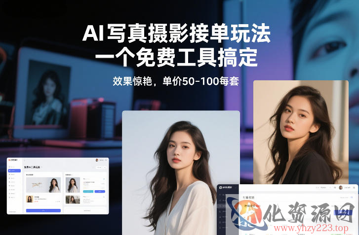 AI写真摄影接单玩法，一个免费工具搞定，效果惊艳，单价50-100每套