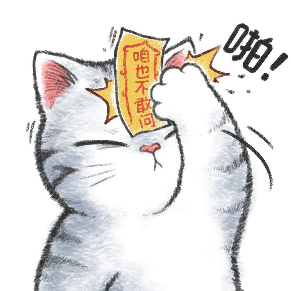 求猫猫往头上贴符的系列图片有脱非入欧一夜暴富什么的谢谢大家啦