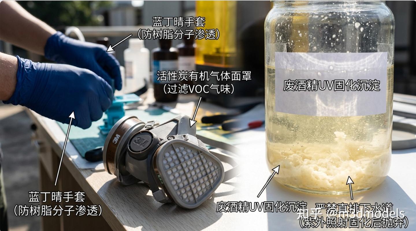 告别毒性与环境污染!光固化 3D 打印个人安全防护、通风与废液树脂合规处理指南