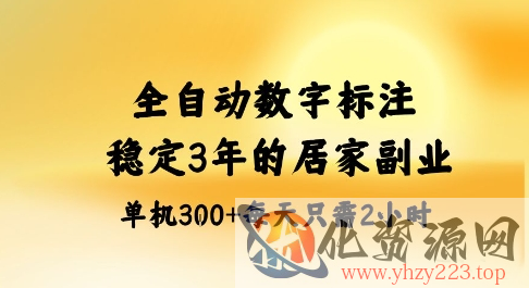 全自动数字标注，稳定3年的蓝海项目，居家也能矩阵开干的副业，单机日入3张+【揭秘】