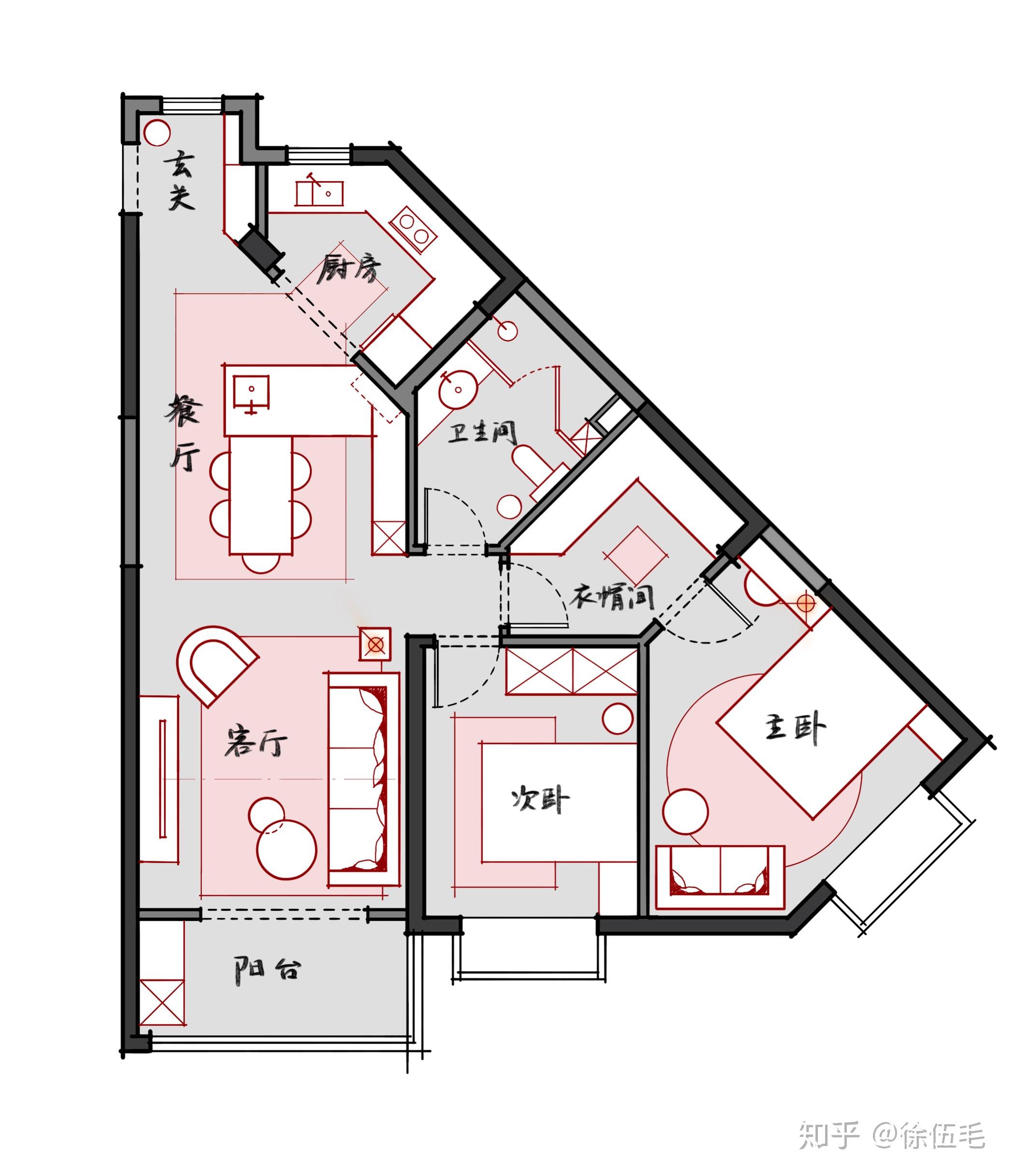 三角形户型装修该如何设计尤其是餐厅区域属于标准的三角形
