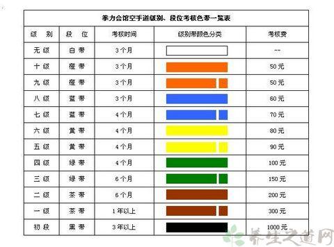 金剛力空手道的段位級別之稱