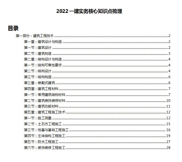 2022一建实务核心知识点梳理(技术部分30页) - 知乎