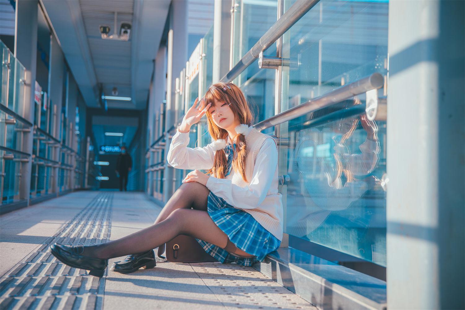 纯爱派战士雪晴Astra，JK夕阳名场面的套图-美学艺术库