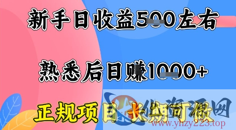 全年可变现项目，收益高无门槛，正规项目，长期可做，一天收益1k+一台电脑在家创业【揭秘】