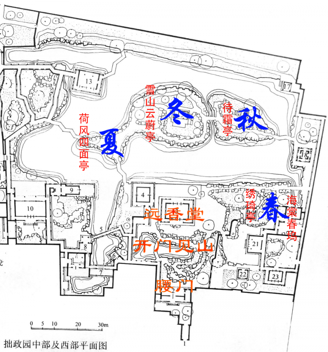 拙政园景点平面图图片