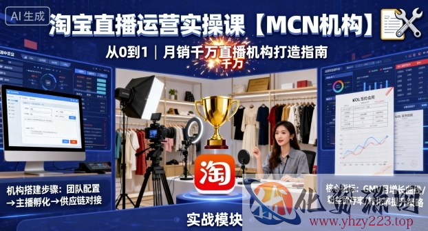 淘宝直播运营实操课【MCN机构】，从0到1做一家月销千W的直播机构