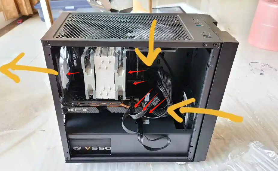只有三个机箱风扇,请问这样安装合适吗?
