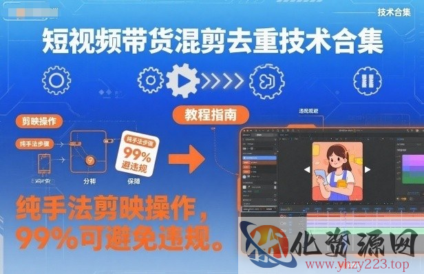 短视频带货混剪去重技术合集，纯手法剪映操作，99%可避免违规
