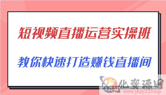 短视频直播运营实操班，直播带货精细化运营实操，教你快速打造赚钱直播间插图