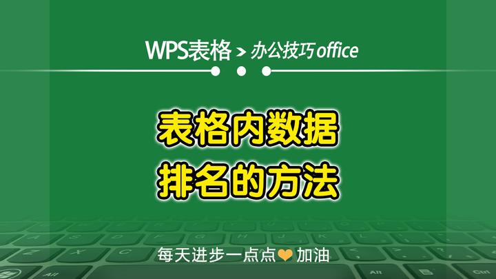 wps数据排名怎么弄