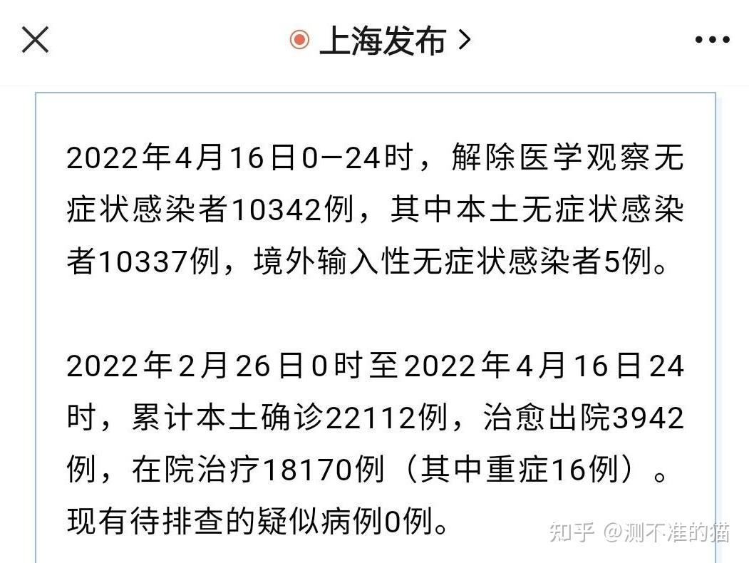4月16日上海新增本土确诊病例3238例无症状感染者21582例目前情况如何