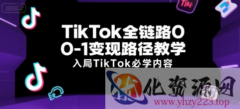 TikTok全链路0-1变现路径教学，入局TikTok必学内容