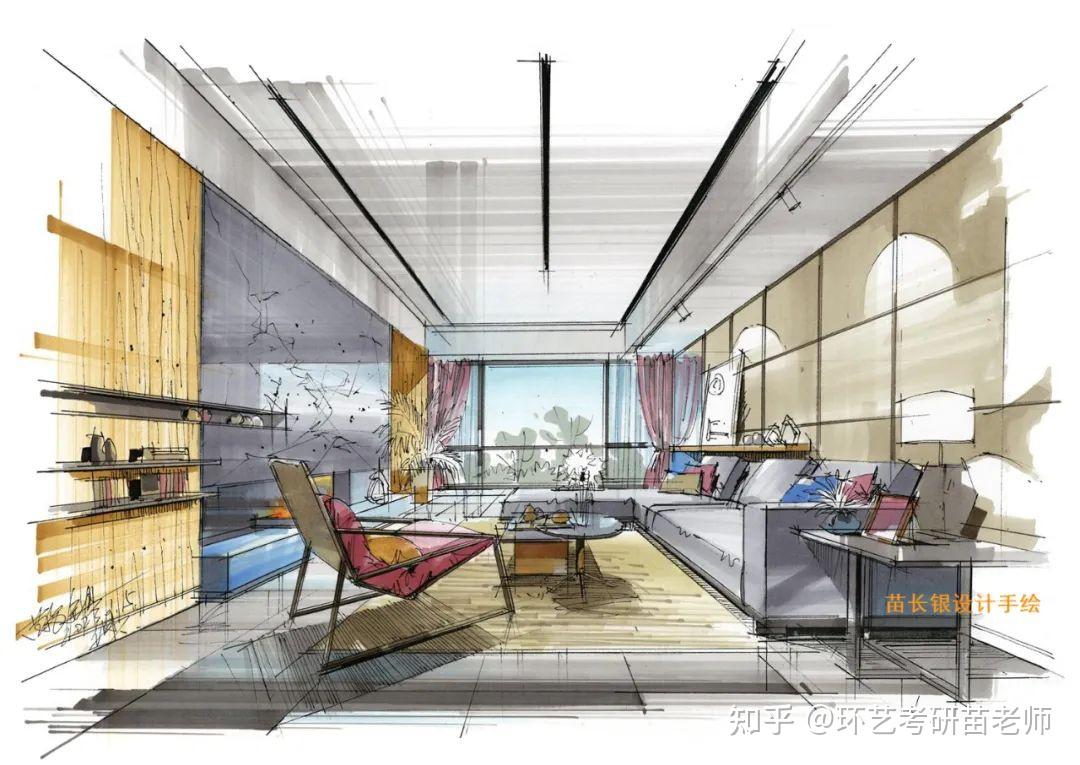 【马克笔系列教程】NO7-客厅空间设计上色步骤解析 - 知乎