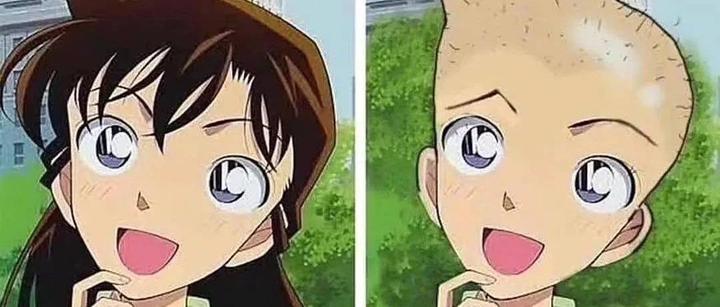 【搞笑】没头发的毛利兰居然是这样的