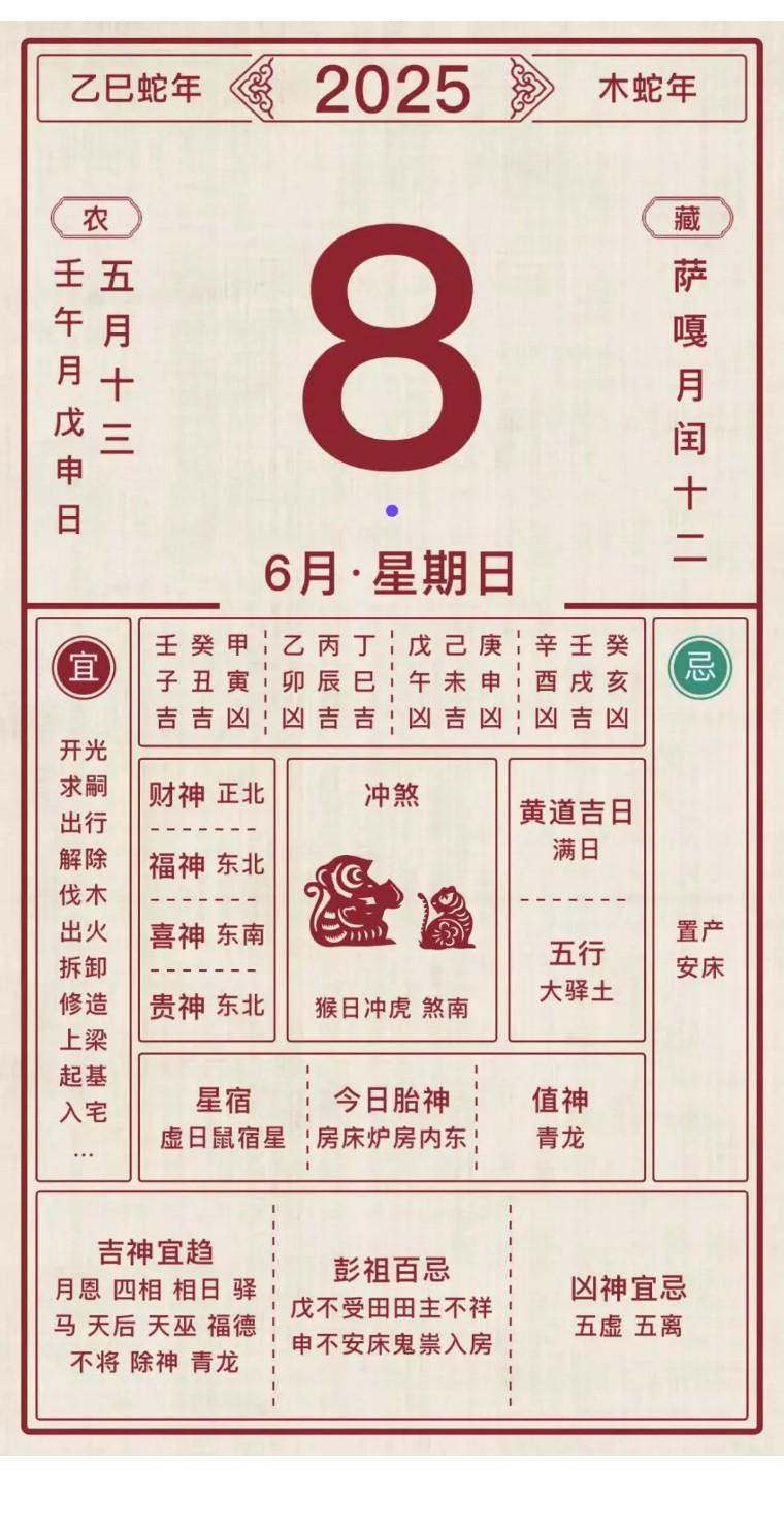 【2025年6月8日老黄历解读：把握吉时，顺遂平安】 知乎 