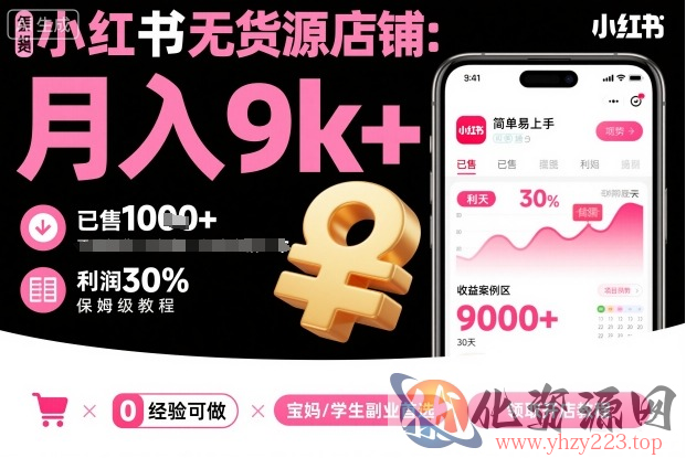 小红书无货源店铺项目，简单易上手，月入9k+，保姆级教程