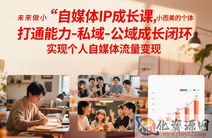 自媒体IP成长课，未来做小而美的个体，打通能力-私域-公域成长闭环，实现个人自媒体流量变现
