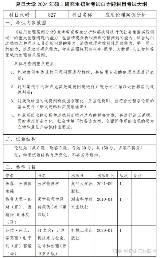 2025年复旦大学考研部分考试科目参考书目汇总,已建信息交流QQ群 - 知乎