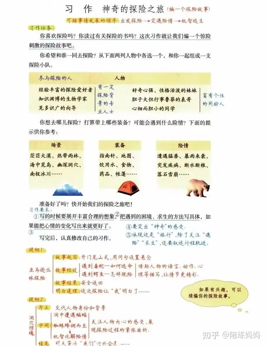 五年级下册满分习作（六）：《神奇的探险之旅》（附可打印范文） 知乎 