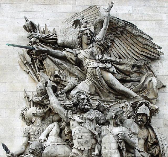 巴黎凯旋门上的雕塑"马赛",是素描写生的教具