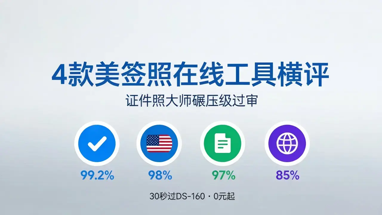 美签照片还在用PS抠图?4款在线制作工具横评,证件照大师30秒碾压级过审-证件照大师