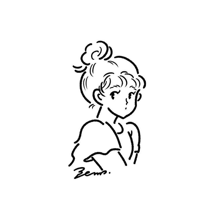 有没有白底一条黑线的简笔头像? - 知乎