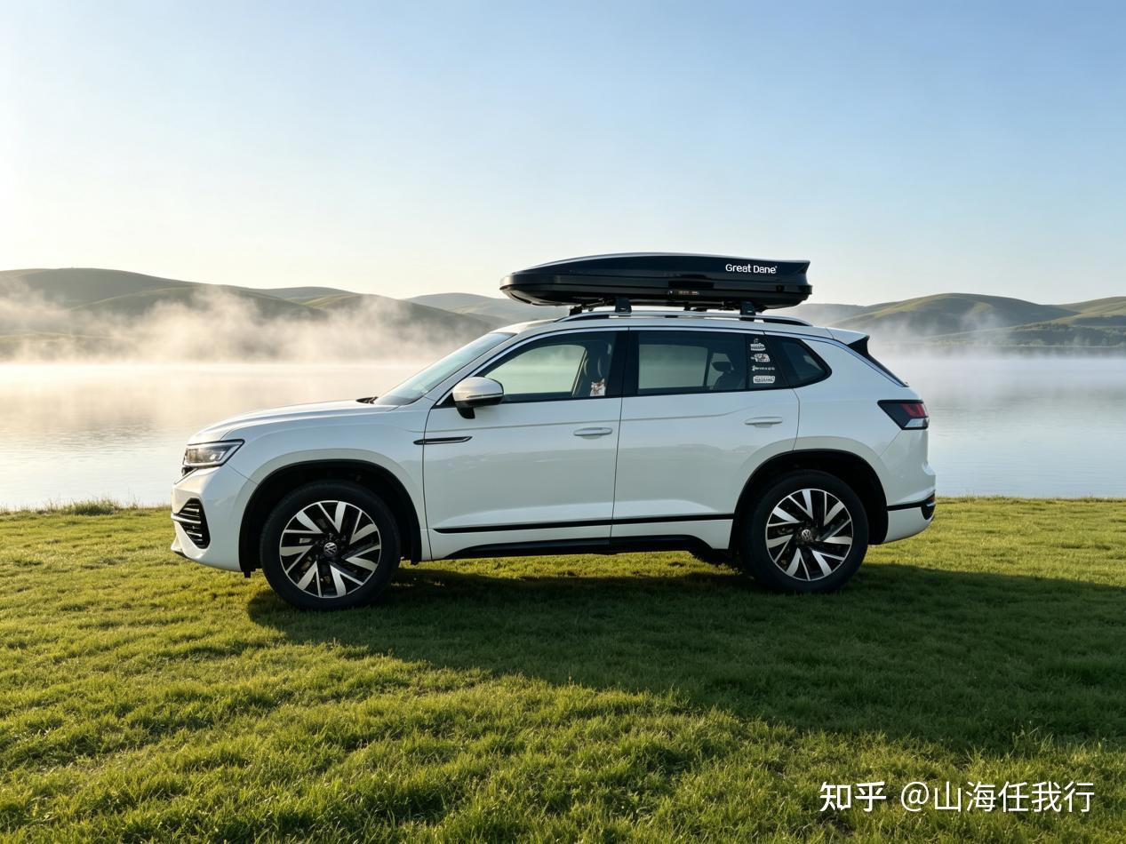 跑长途风噪大?大众探岳搭载大丹犬G700车顶箱,低风阻静音真香