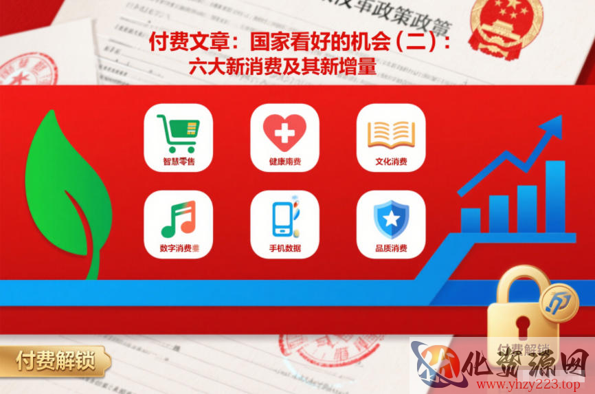 付费文章：国家看好的机会(二)：六大新消费及其新增量