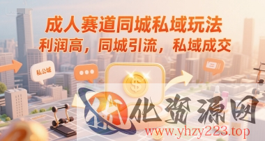 成人赛道同城私域玩法，利润高，同城引流，私域成交