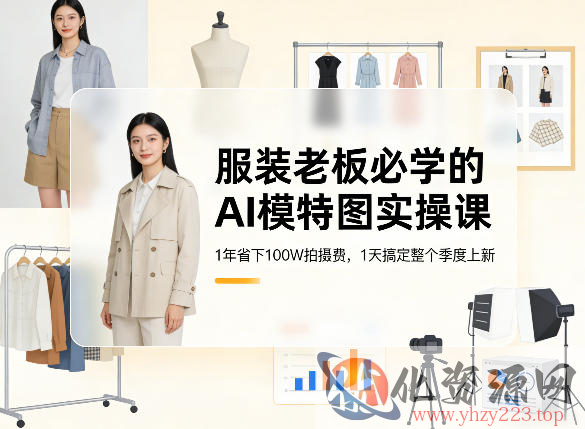 服装老板必学的AI模特图实操课，1年省下100W拍摄费，1天搞定整个季度上新