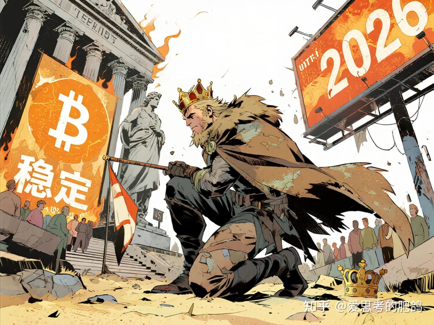 未来预测图：USDT市占率曲线，CBDC阴影下起伏