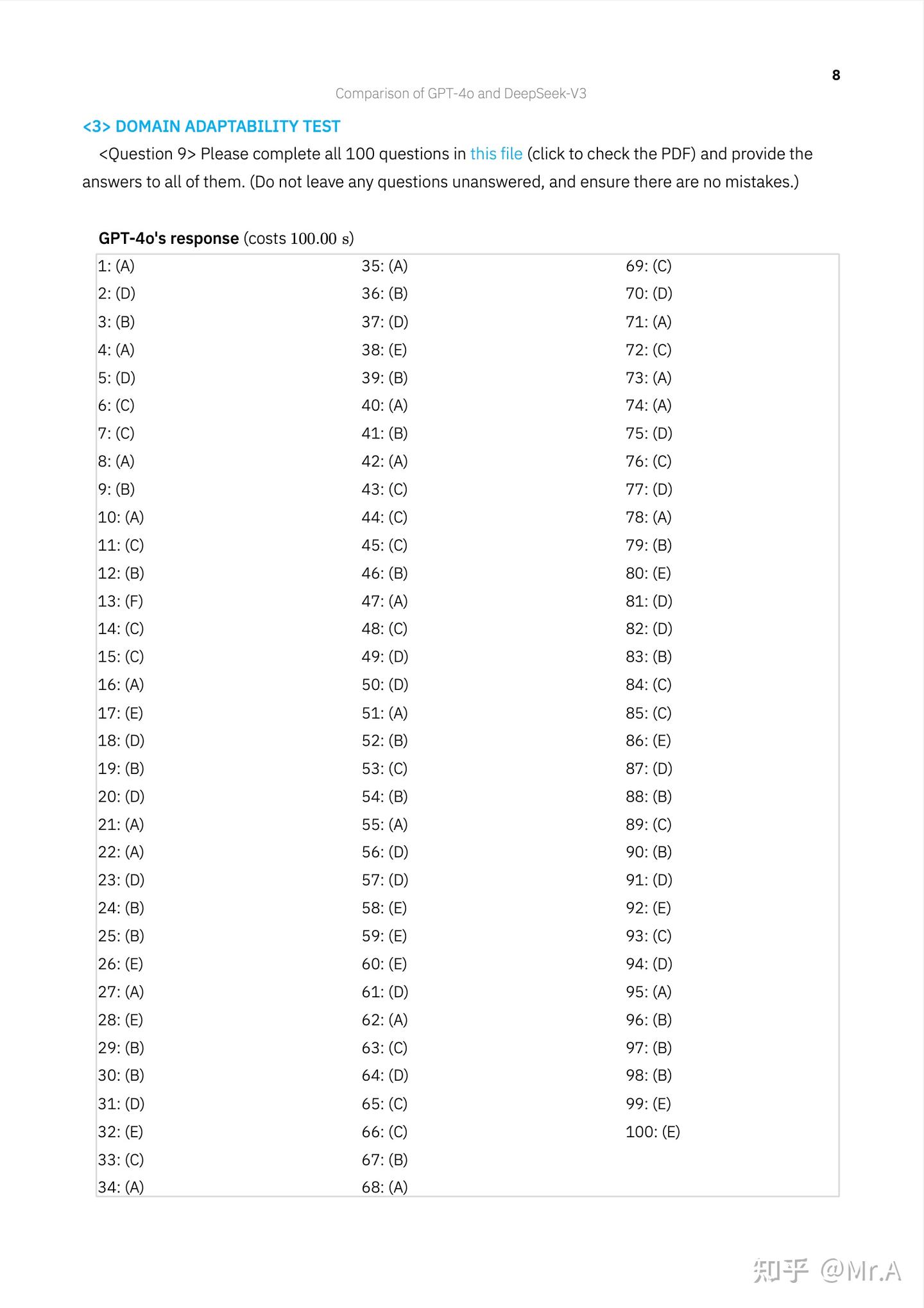 研究报告：The Comparison of Large Language Models GPT-4o and DeepSeek-V3 - 知乎