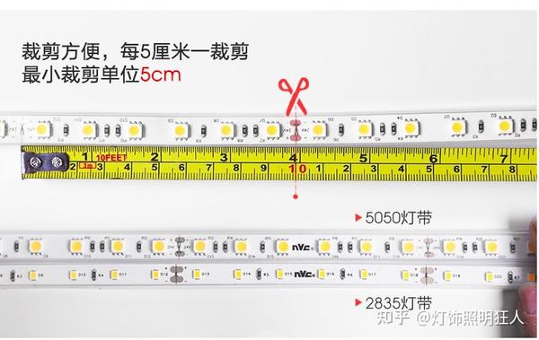 低压灯带通常是5-10cm一个裁剪单元