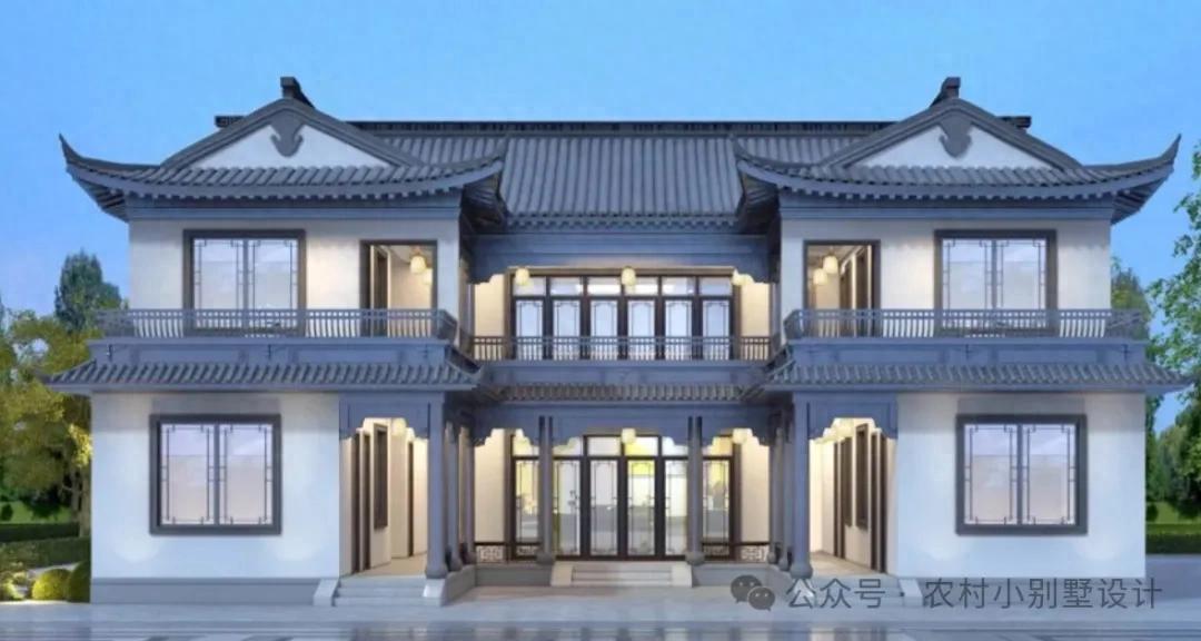 中式合院中堂屋+厢房,30套三层新中式三合院别墅国潮自建房别墅 - 知乎