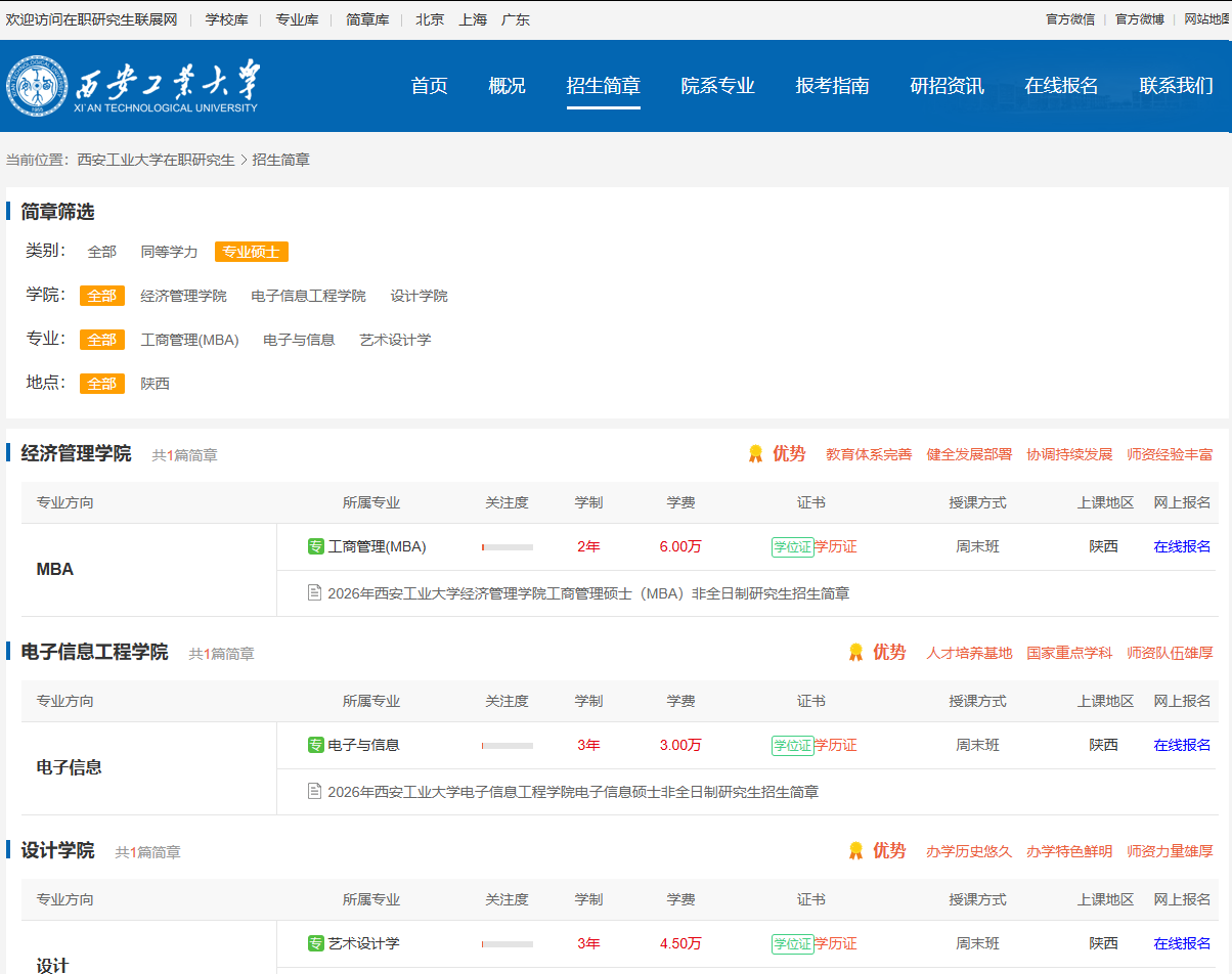 西安工业大学2026非全日制研究生招生简章：专业、学制学费、报名条件、拿证流程 - 知乎