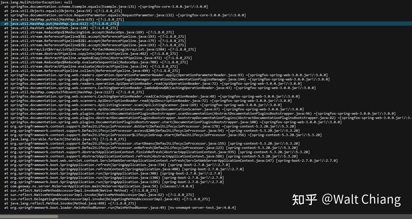 Nullpointerexception at springfox documentation schema example equals