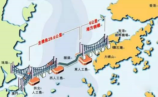港珠澳大桥平面示意图