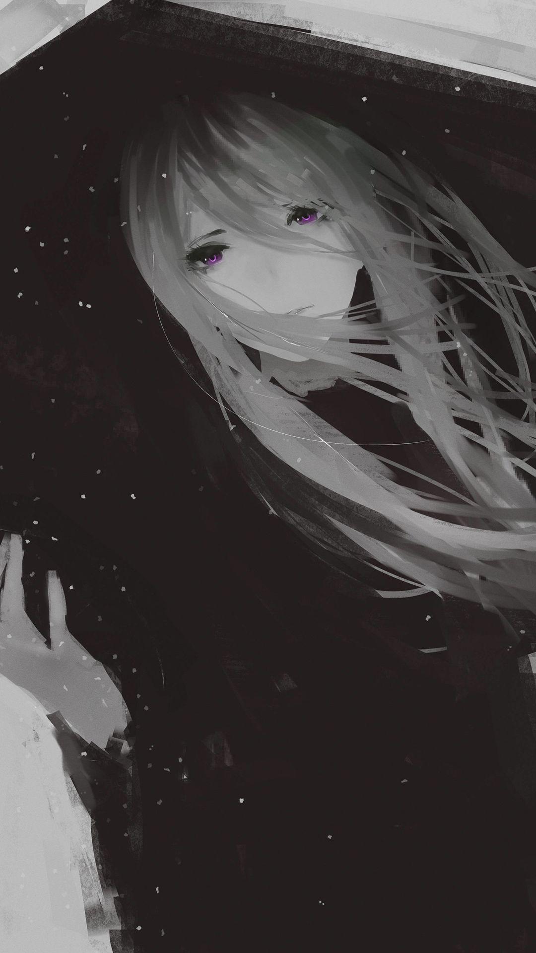 你有好看的冷色系的或者二次元的适合黑色手机的手机壁纸吗