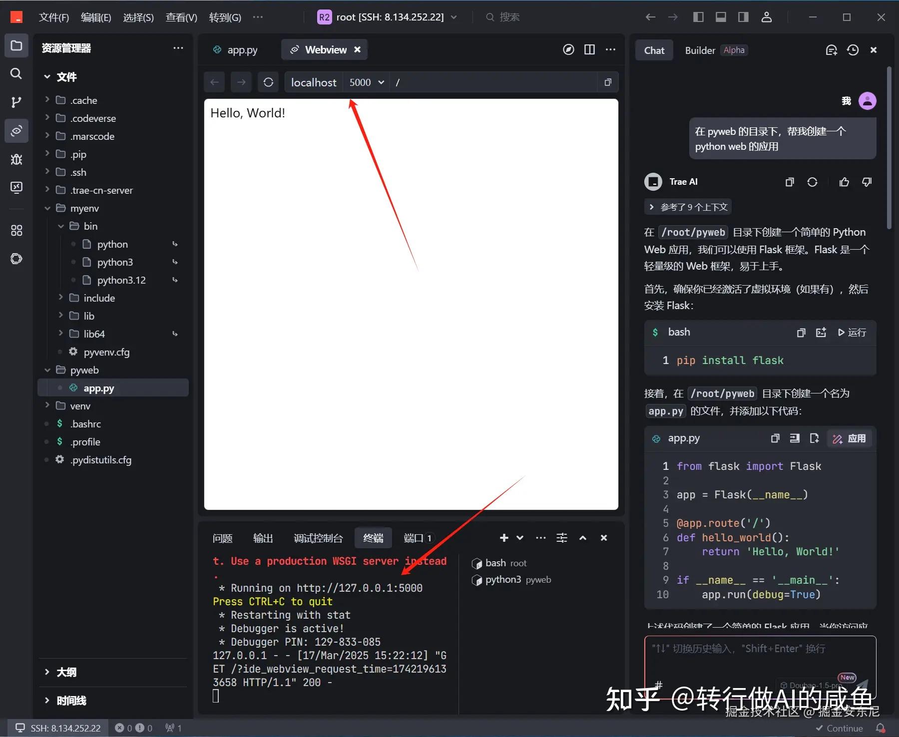 使用 Trae + SSH “急速开发”一个可以公网访问的 web 社区应用！！ - 知乎