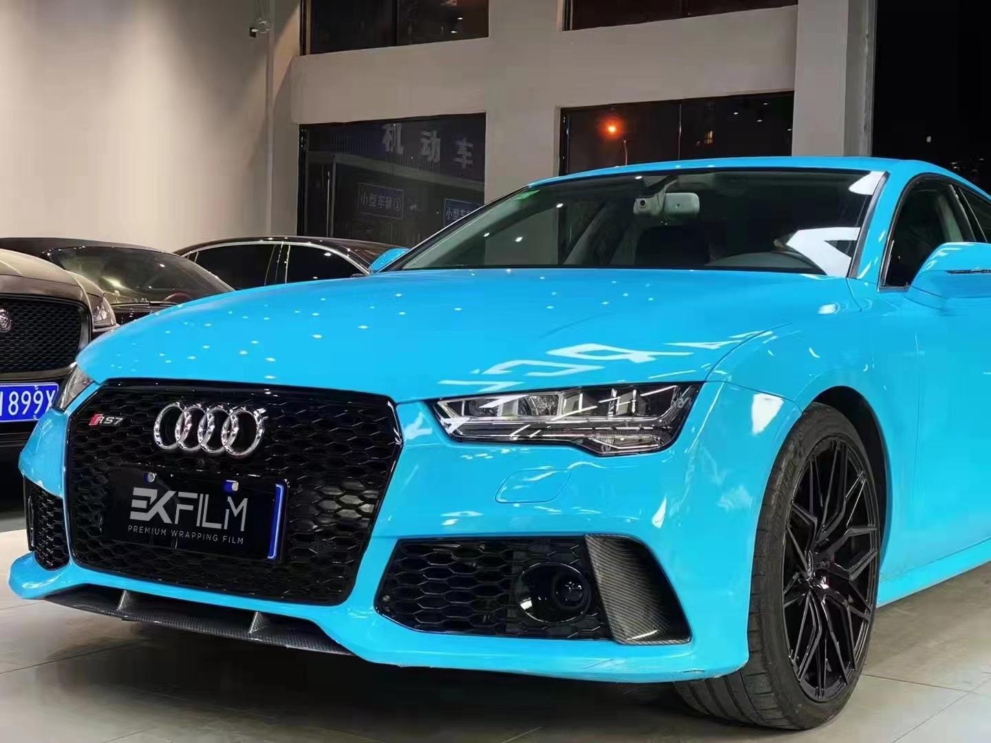 ek改色膜奥迪a7改色颜色亮天空蓝