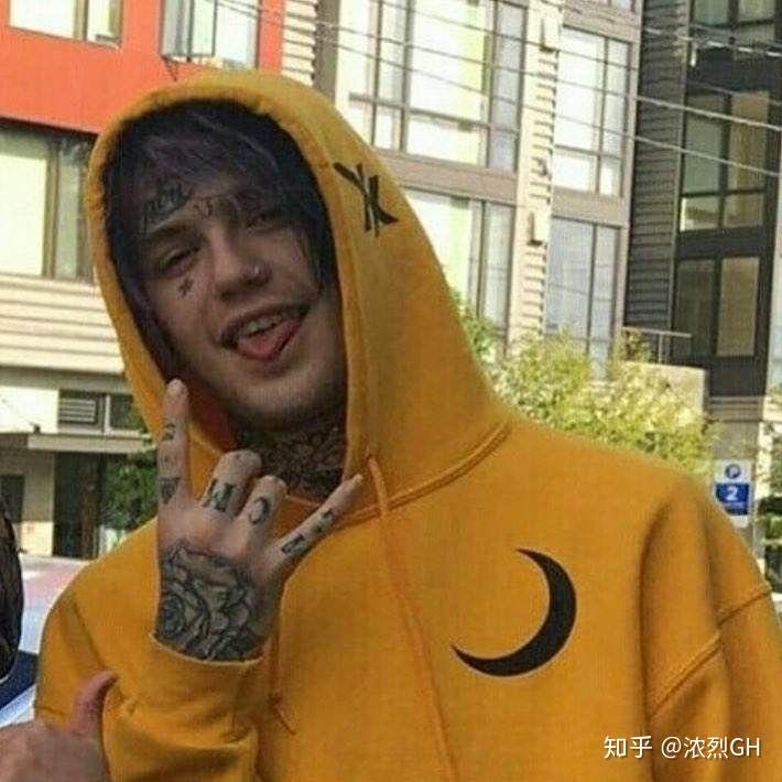 lilpeep额头纹身图片