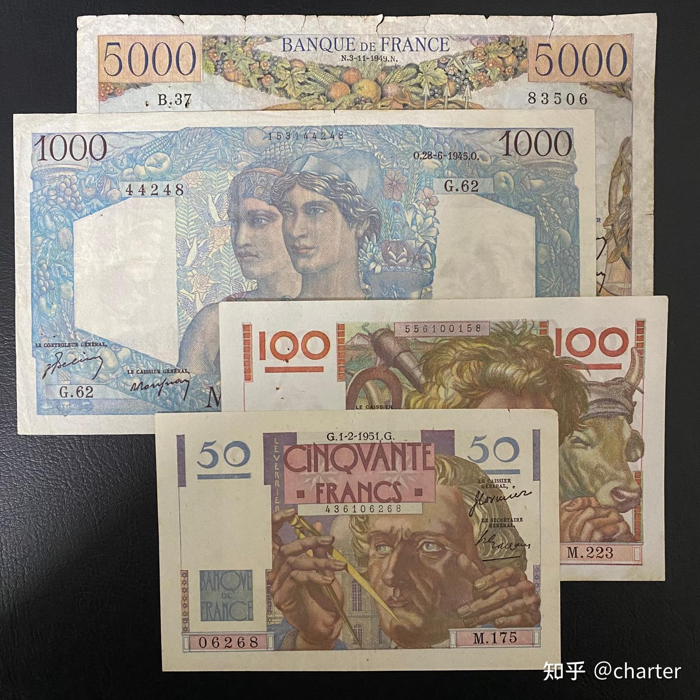 法国旧法郎纸币-1-二战后- 知乎