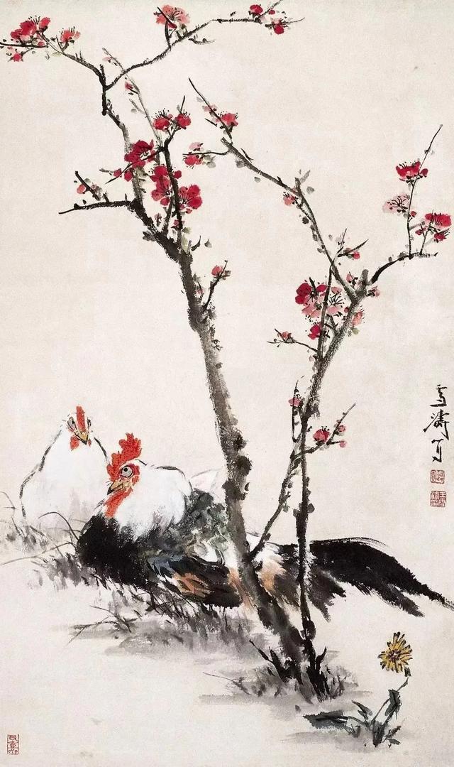 60幅王雪涛国画里的大公鸡- 知乎