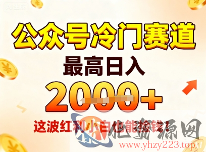 公众号冷门赛道，最高日入1k+，这波红利小白也能捡钱！