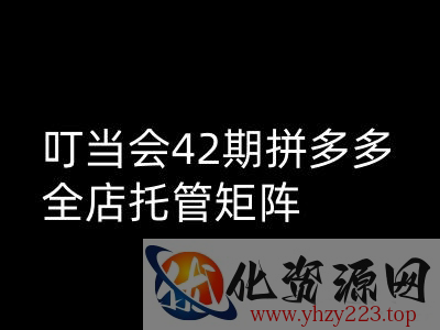 叮当会拼多多打爆班原创高阶技术第42期，拼多多全店托管矩阵