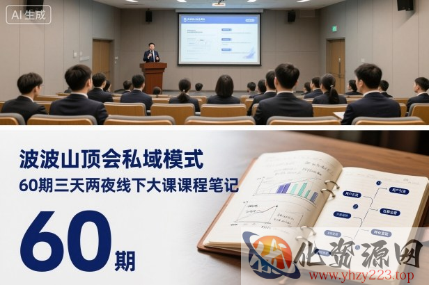 波波山顶会私域模式60期三天两夜线下大课课程笔记（文档）
