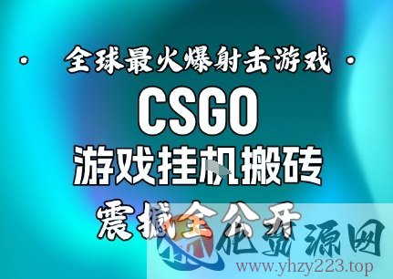 【年底大揭秘】基于全球最火爆的射击CSGO游戏挂G搬砖，日入5张+，震撼公开