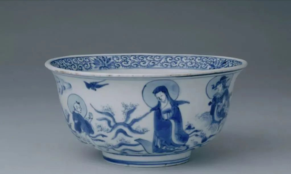 明朝瓷器在中国古董碗| 豊TJ6-242/6自〇明末清初 中国古玩 青花白瓷文