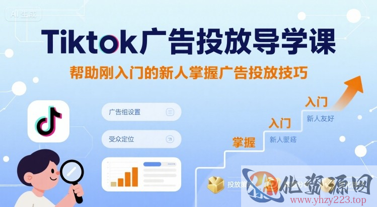 Tiktok广告投放导学课，帮助刚入门的新人掌握广告投放技巧